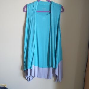 LOGO by Lori Goldstein Long Vest And Tank Set